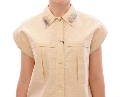 Andrea Incontri  Sleeveless Blouse Top #women, Andrea Incontri, Beige, Catch, feed-agegroup-adult, feed-color-beige, feed-gender-female, feed-size-IT40|S, feed-size-IT42|M, feed-size-IT44|L, Gender_Women, IT40|S, IT42|M, IT44|L, Kogan, Tops & T-Shirts - Women - Clothing at SEYMAYKA