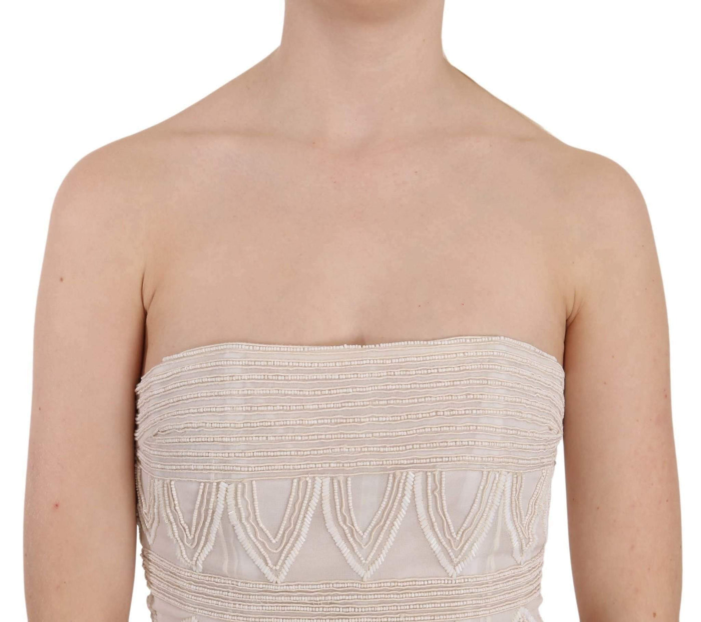 John Richmond  Beaded Silk Short Mini Gown  Dress #women, Beige, Catch, Clothing_Dress, Dresses - Women - Clothing, feed-agegroup-adult, feed-color-beige, feed-gender-female, feed-size-IT38|XS, feed-size-IT40|S, Gender_Women, IT38|XS, IT40|S, John Richmond, Kogan, Women - New Arrivals at SEYMAYKA