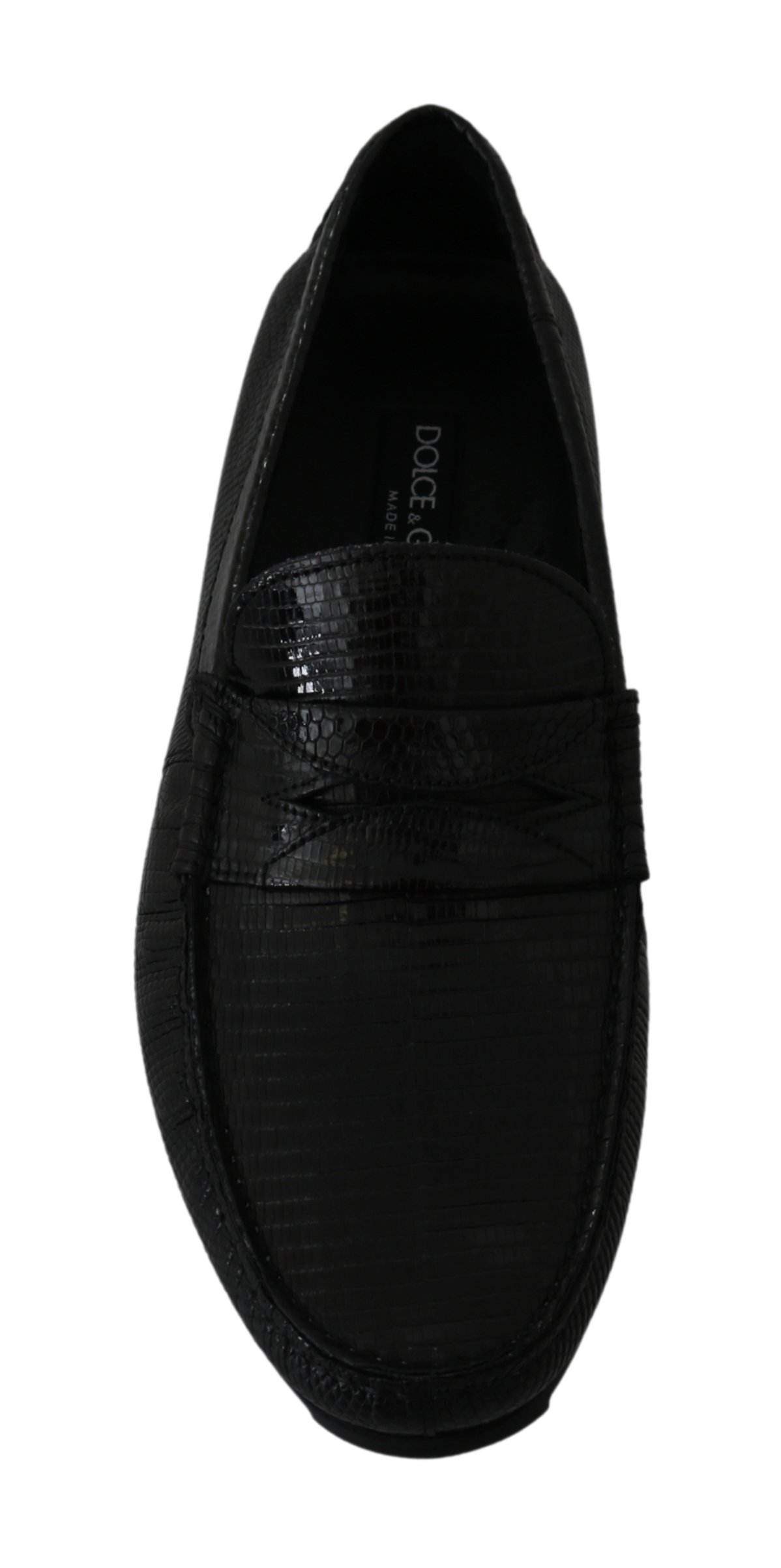 Dolce & Gabbana  Black Lizard Leather Flat Loafers Shoes #men, Black, Brand_Dolce & Gabbana, Catch, Category_Shoes, Dolce & Gabbana, EU39/US6, EU44.5/US11.5, feed-agegroup-adult, feed-color-black, feed-gender-male, feed-size-US11.5, feed-size-US6, Gender_Men, Kogan, Loafers - Men - Shoes, Shoes - New Arrivals at SEYMAYKA
