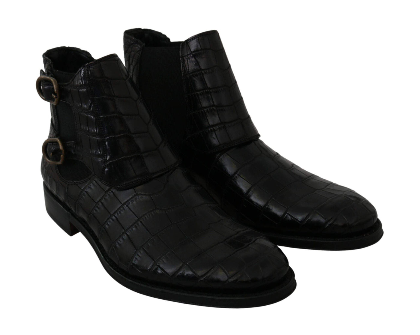 Dolce & Gabbana  Black Crocodile Leather Derby Boots Shoes #men, Black, Boots - Men - Shoes, Brand_Dolce & Gabbana, Catch, Category_Shoes, Dolce & Gabbana, EU39/US6, EU40/US7, EU41/US8, EU44/US11, EU45/US12, feed-agegroup-adult, feed-color-black, feed-gender-male, feed-size-US11, feed-size-US12, feed-size-US6, feed-size-US7, feed-size-US8, Gender_Men, Kogan, Shoes - New Arrivals at SEYMAYKA