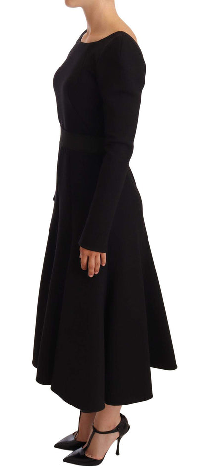 Dolce & Gabbana Black Wool Stretch Sheath Open Back Dress Black, Dolce & Gabbana, Dresses - Women - Clothing, feed-1, IT38|XS, IT40|S at SEYMAYKA
