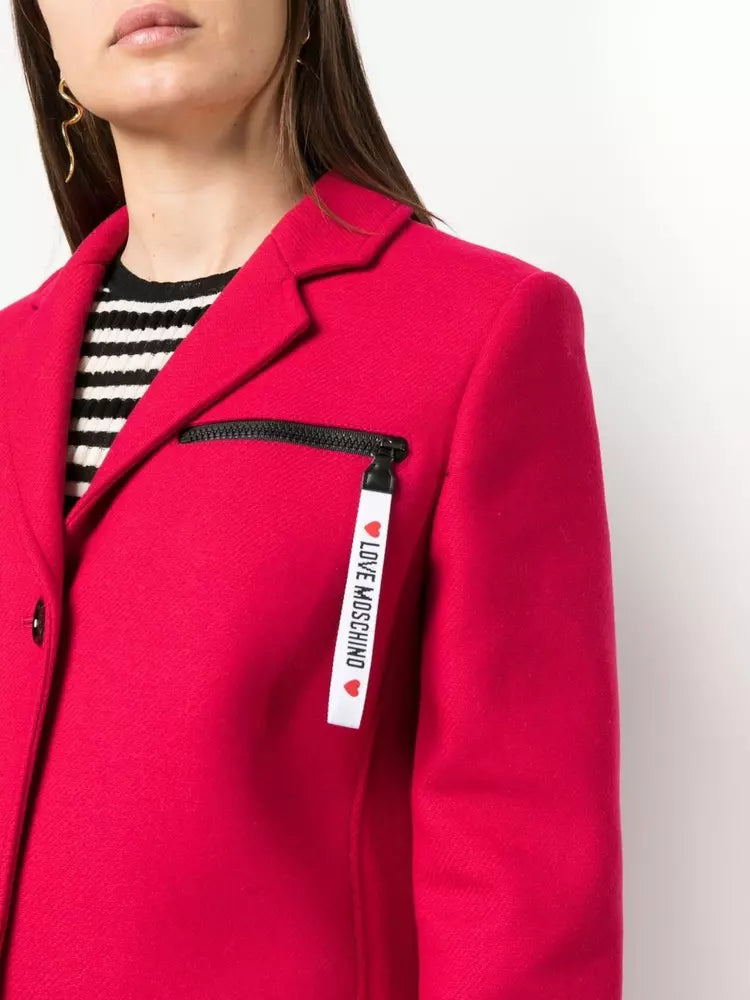 Love Moschino Red Wool Jackets & Coat