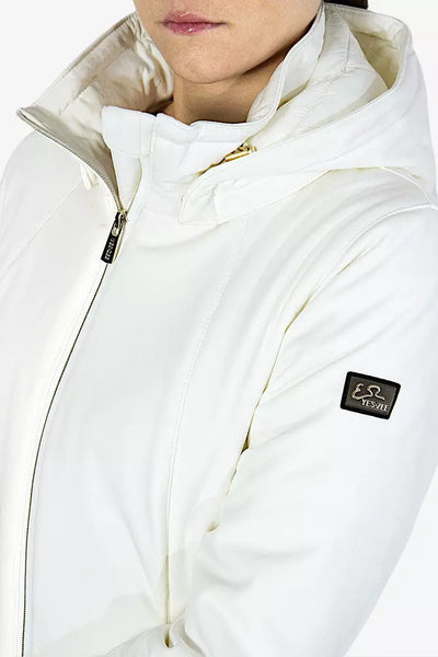 Yes Zee White Polyamide Jackets & Coat
