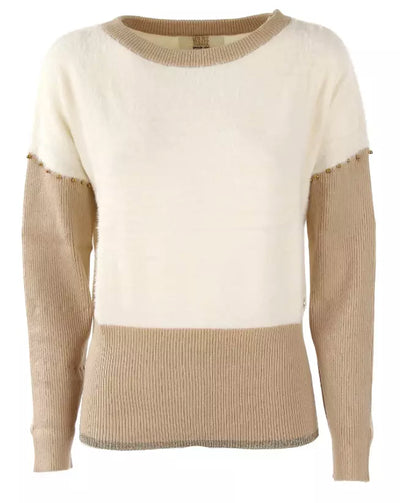 Yes Zee White Polyamide Sweater