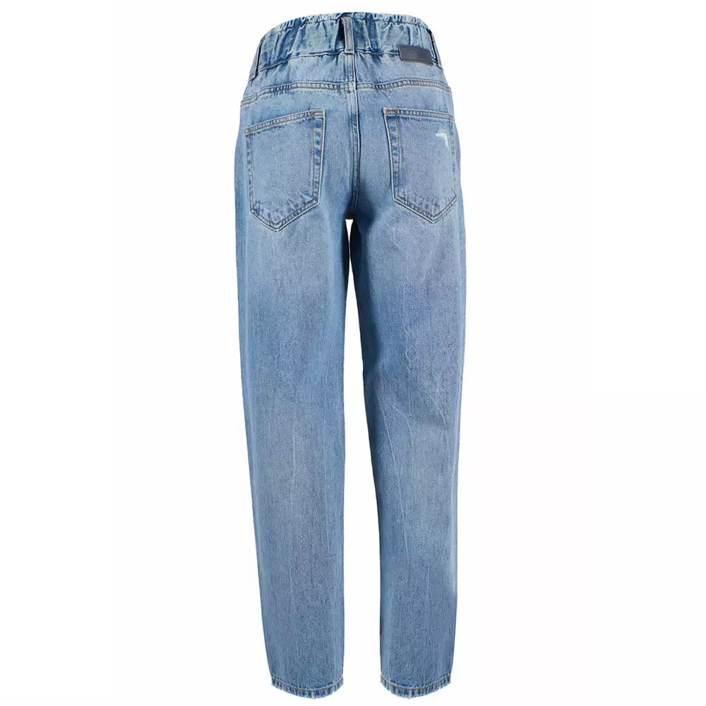 Yes Zee Blue Cotton Jeans & Pant