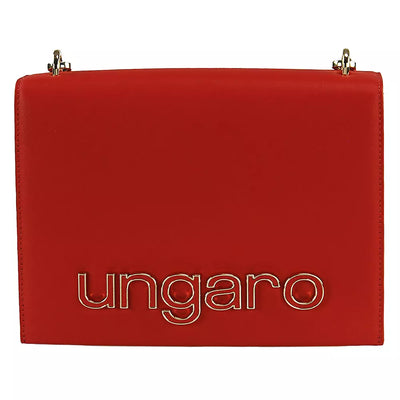 Ungaro Red Leather Di Calfskin Crossbody Bag