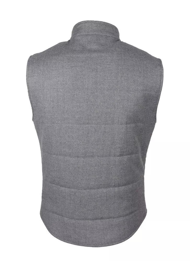 Made in Italy Gray Wool Vest