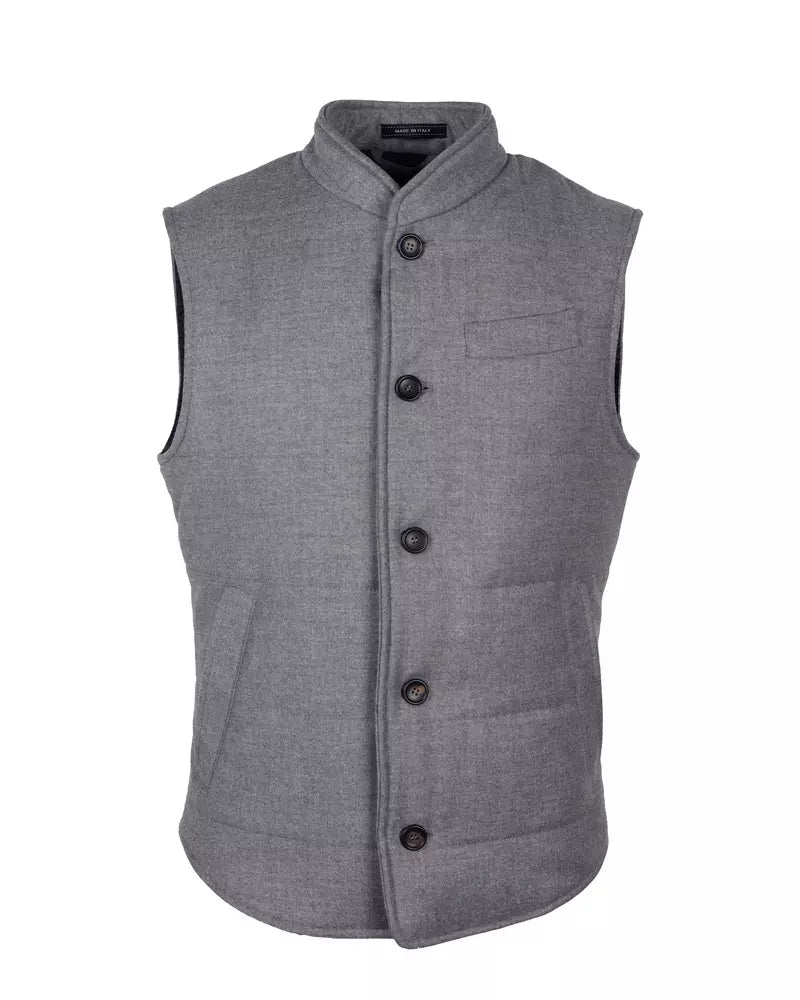 Made in Italy Gray Wool Vest