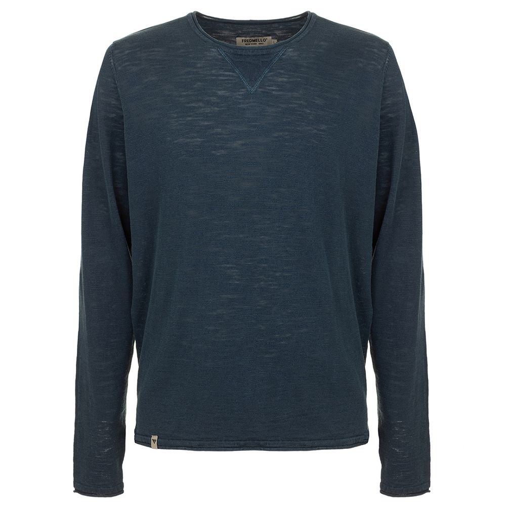 Fred Mello Blue Cotton Sweater