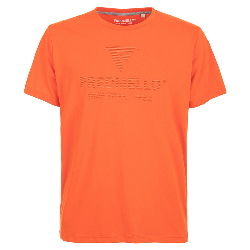 Fred Mello Orange Cotton T-Shirt