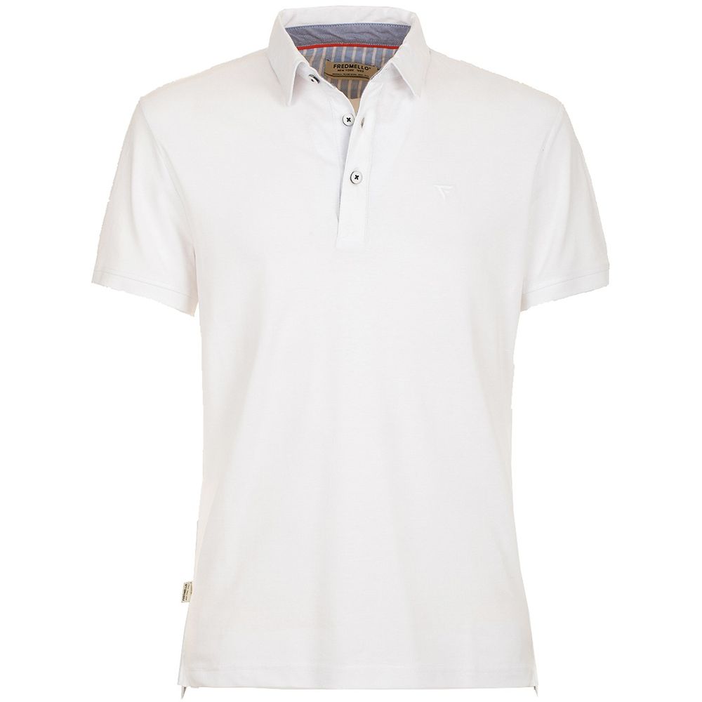 Fred Mello White Cotton Polo Shirt