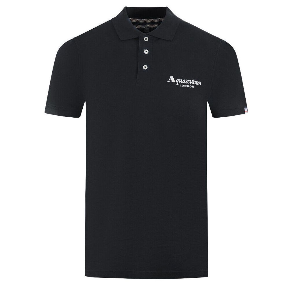 Aquascutum Black Cotton Polo Shirt