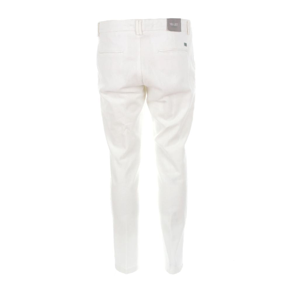 Yes Zee White Cotton Jeans & Pant