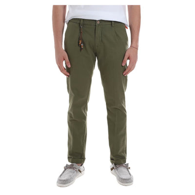 Yes Zee Green Cotton Jeans & Pant