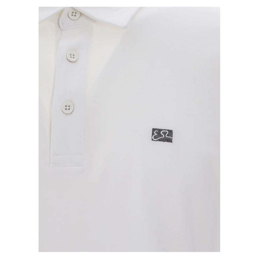 Yes Zee White Cotton Polo Shirt