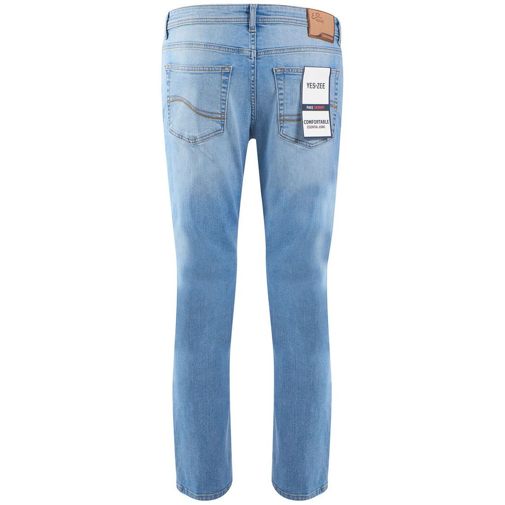 Yes Zee Light Blue Cotton Jeans & Pant