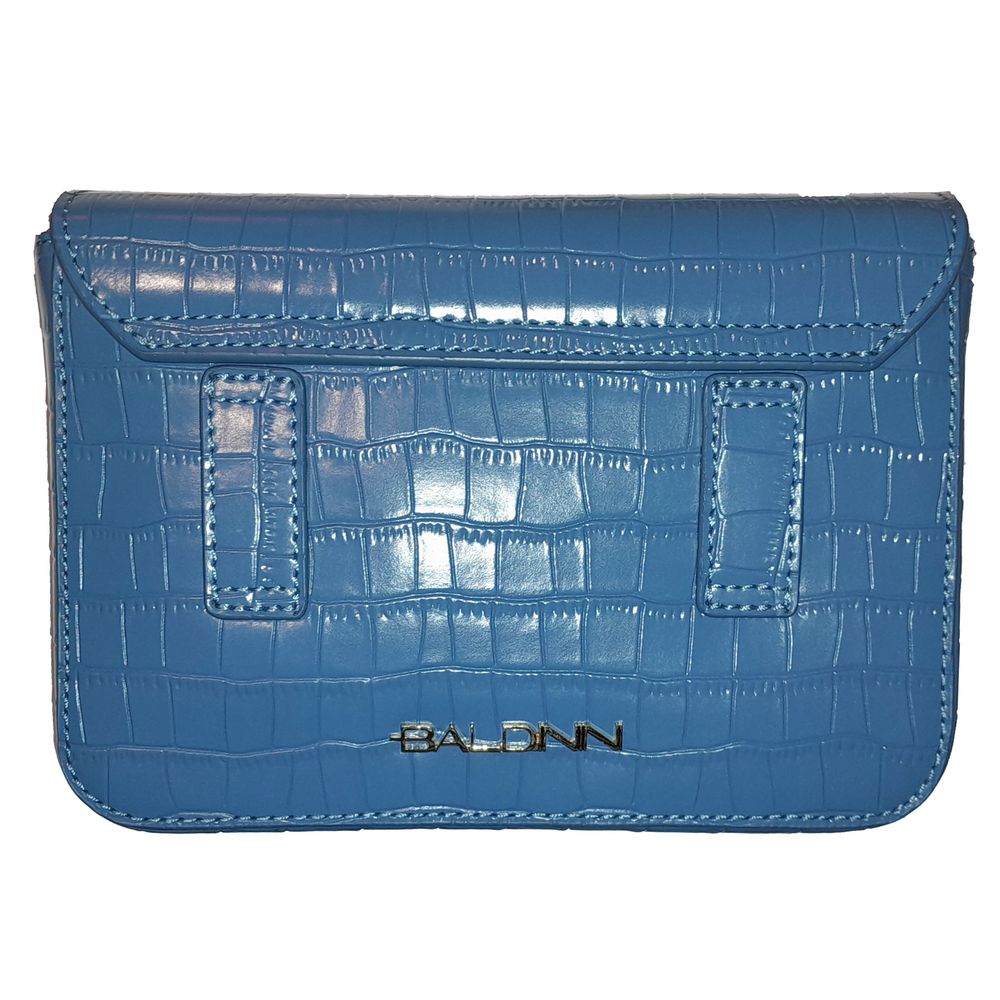 Baldinini Trend Light Blue Leather Di Calfskin Clutch Bag