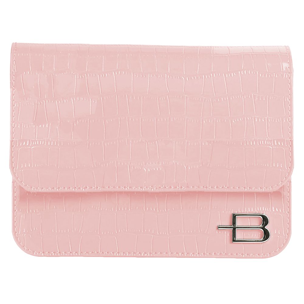 Baldinini Trend Pink Leather Di Calfskin Clutch Bag
