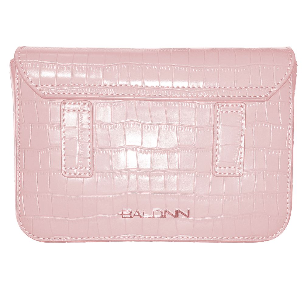 Baldinini Trend Pink Leather Di Calfskin Clutch Bag