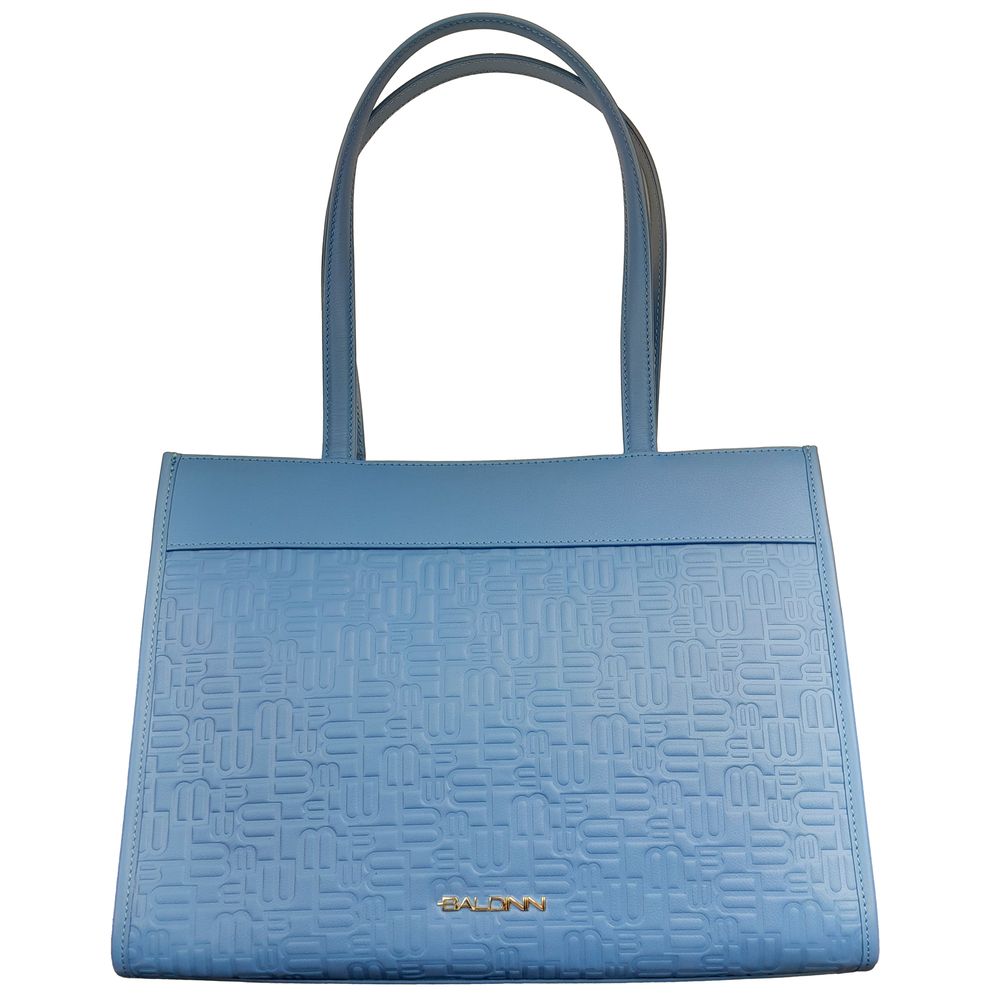 Baldinini Trend Light Blue Leather Di Calfskin Shoulder Bag