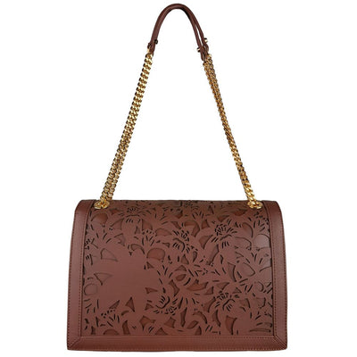 Baldinini Trend Brown Leather Di Calfskin Crossbody Bag
