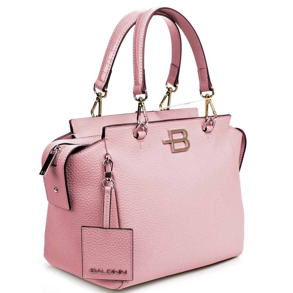 Baldinini Trend Pink Leather Di Calfskin Handbag