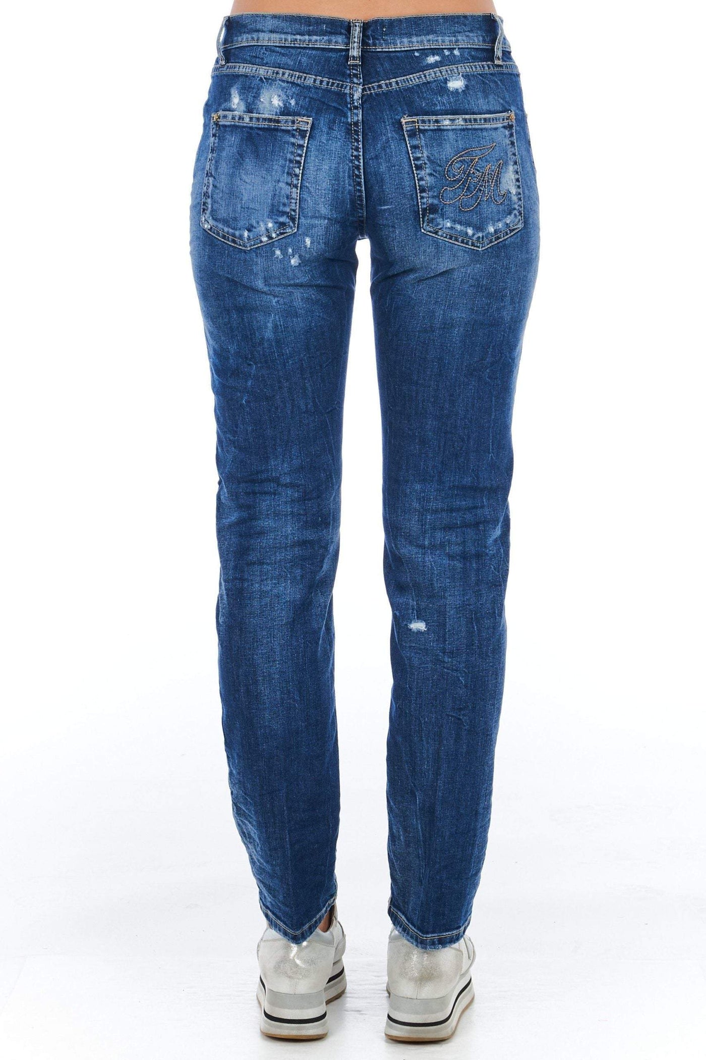 Frankie Morello Blue Cotton Jeans & Pant Blue, feed-1, Frankie Morello, Jeans & Pants - Women - Clothing, W26 | IT40 at SEYMAYKA
