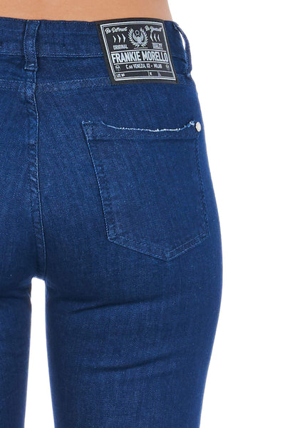 Frankie Morello Blue Cotton Jeans & Pant Blue, feed-1, Frankie Morello, Jeans & Pants - Women - Clothing, W27 | IT41 at SEYMAYKA