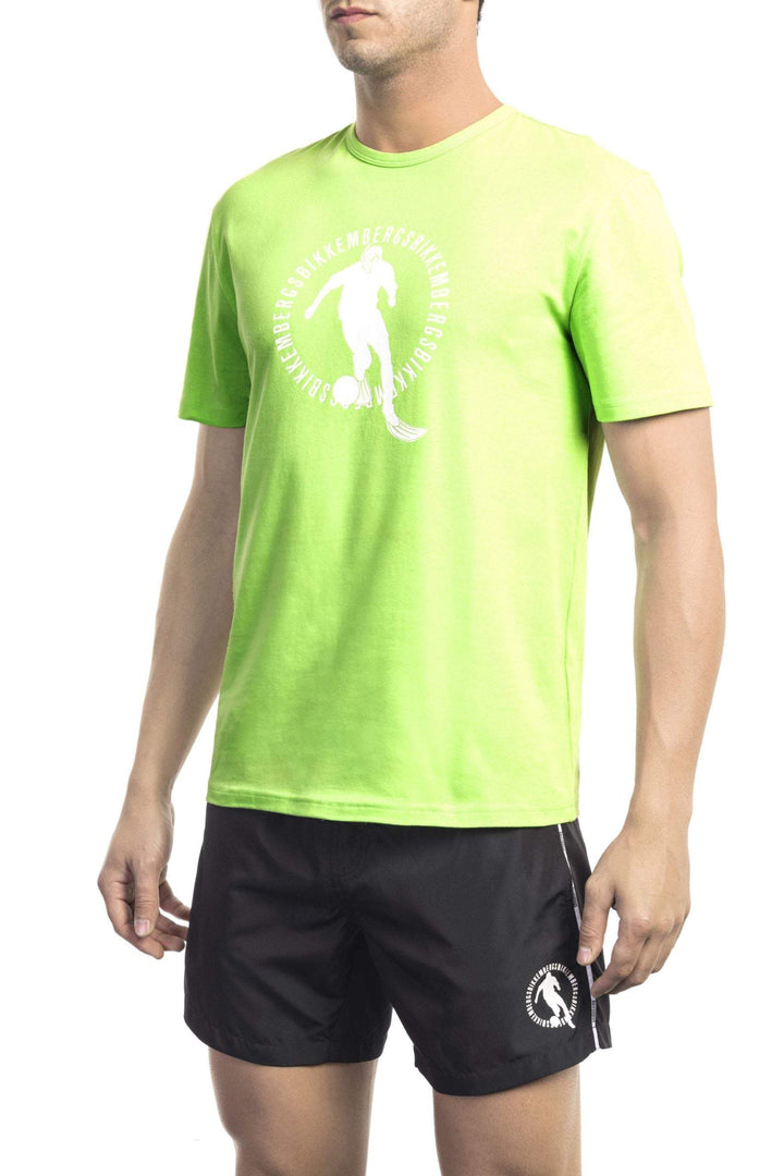 Bikkembergs Green Cotton T-Shirt #men, Bikkembergs, feed-1, Green, L, M, S, T-Shirts - Men - Clothing at SEYMAYKA