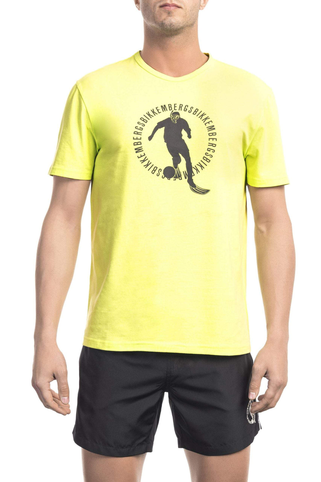 Bikkembergs Yellow Cotton T-Shirt #men, Bikkembergs, feed-1, L, M, S, T-Shirts - Men - Clothing, XL, XXL, Yellow at SEYMAYKA