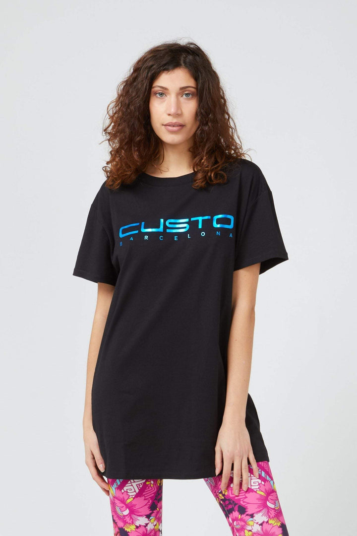 Custo Barcelona Blue Cotton Tops & T-Shirt Blue, Custo Barcelona, feed-1, M, S, Tops & T-Shirts - Women - Clothing at SEYMAYKA