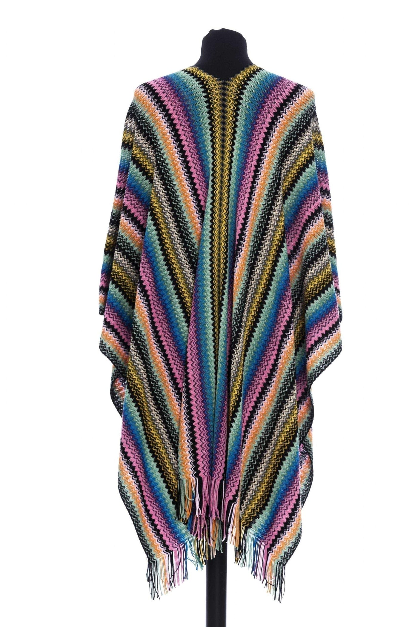 Missoni Multicolor Wool Poncho feed-1, Missoni, Multicolor, Ponchos - Women - Clothing at SEYMAYKA
