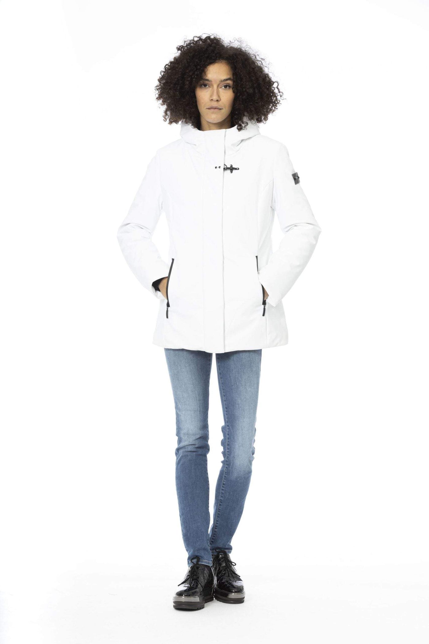 Baldinini Trend White Polyester Jackets & Coat Baldinini Trend, feed-1, Jackets & Coats - Women - Clothing, L, M, White, XL, XXL at SEYMAYKA
