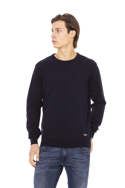 Baldinini Trend Blue Wool Sweater #men, Baldinini Trend, Blue, feed-1, L, M, S, Sweaters - Men - Clothing, XL, XXL at SEYMAYKA