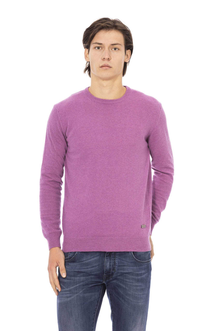 Baldinini Trend Violet Wool Sweater #men, Baldinini Trend, feed-1, L, Sweaters - Men - Clothing, Violet at SEYMAYKA