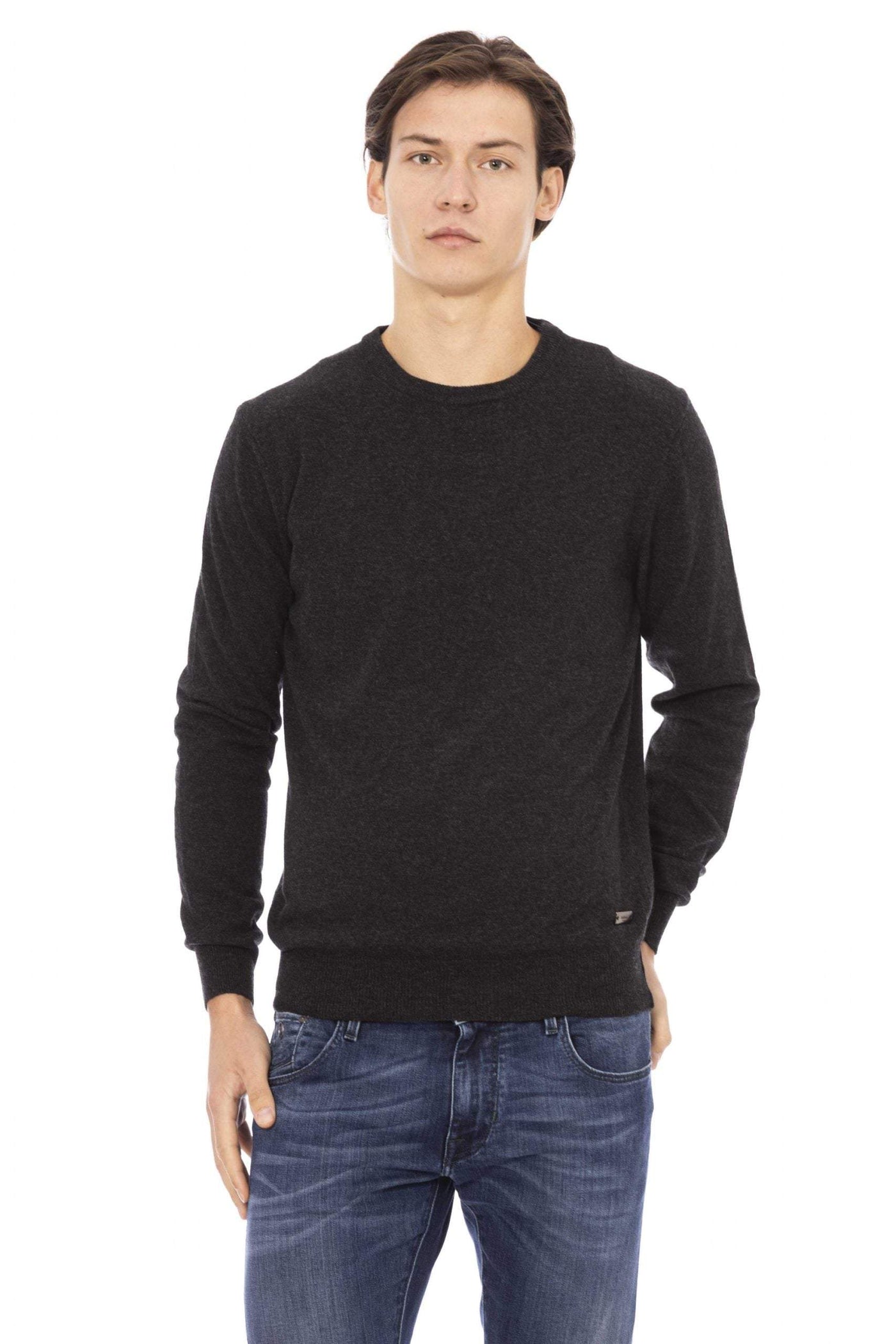 Baldinini Trend Gray Wool Sweater #men, Baldinini Trend, feed-1, Gray, L, Sweaters - Men - Clothing at SEYMAYKA