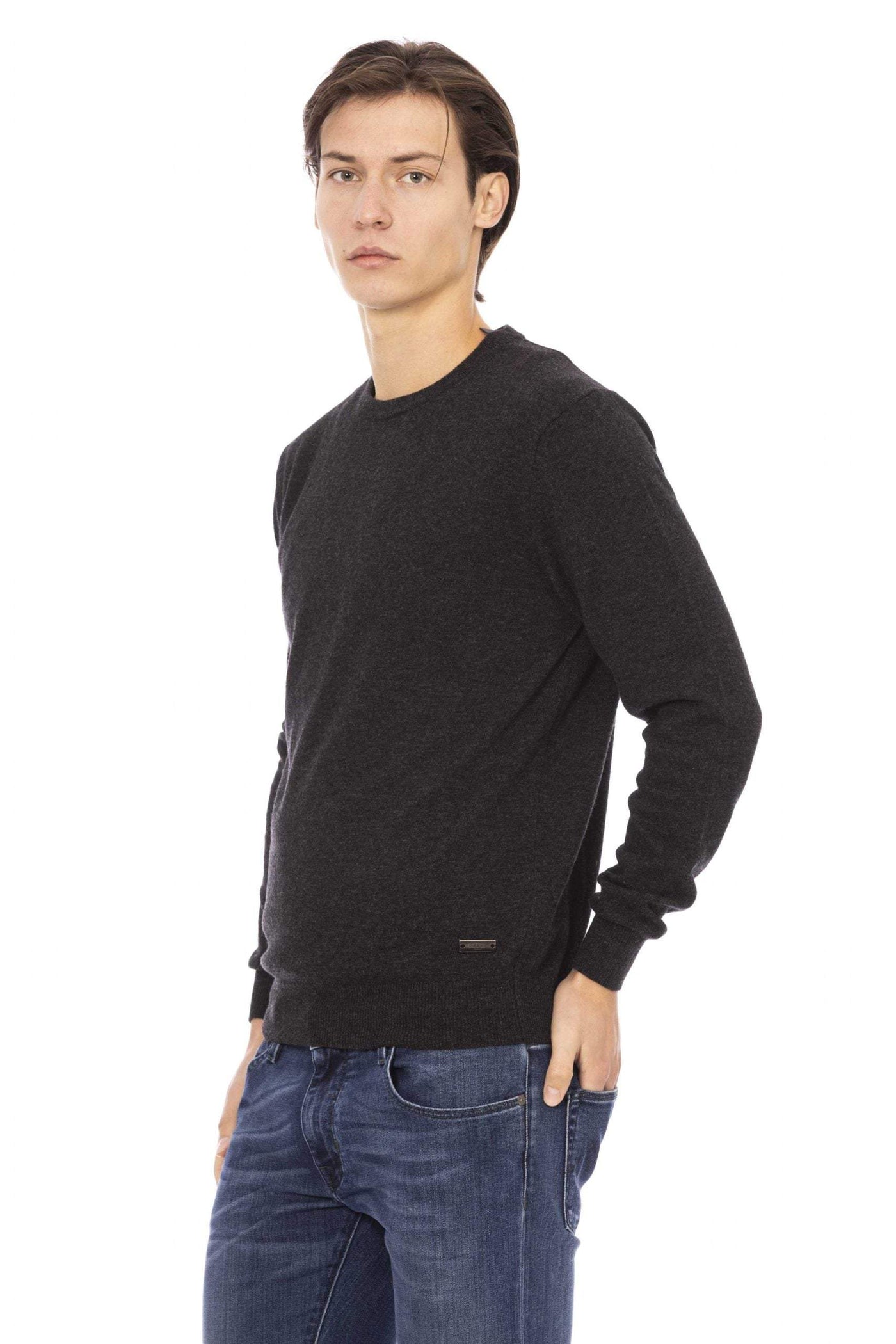 Baldinini Trend Gray Wool Sweater #men, Baldinini Trend, feed-1, Gray, L, Sweaters - Men - Clothing at SEYMAYKA