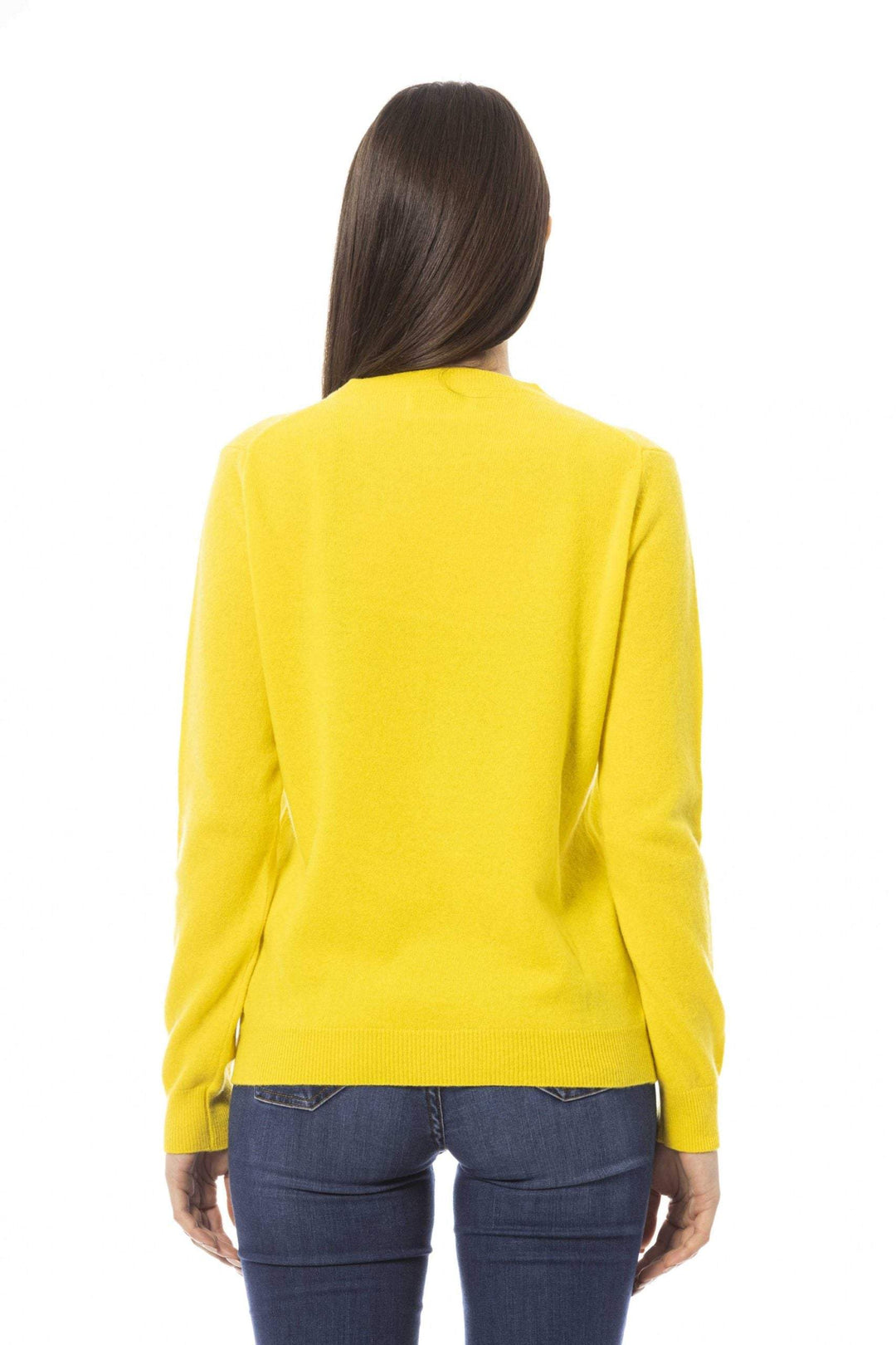 Baldinini Trend Yellow Wool Sweater Baldinini Trend, feed-1, M, S, Sweaters - Women - Clothing, Yellow at SEYMAYKA