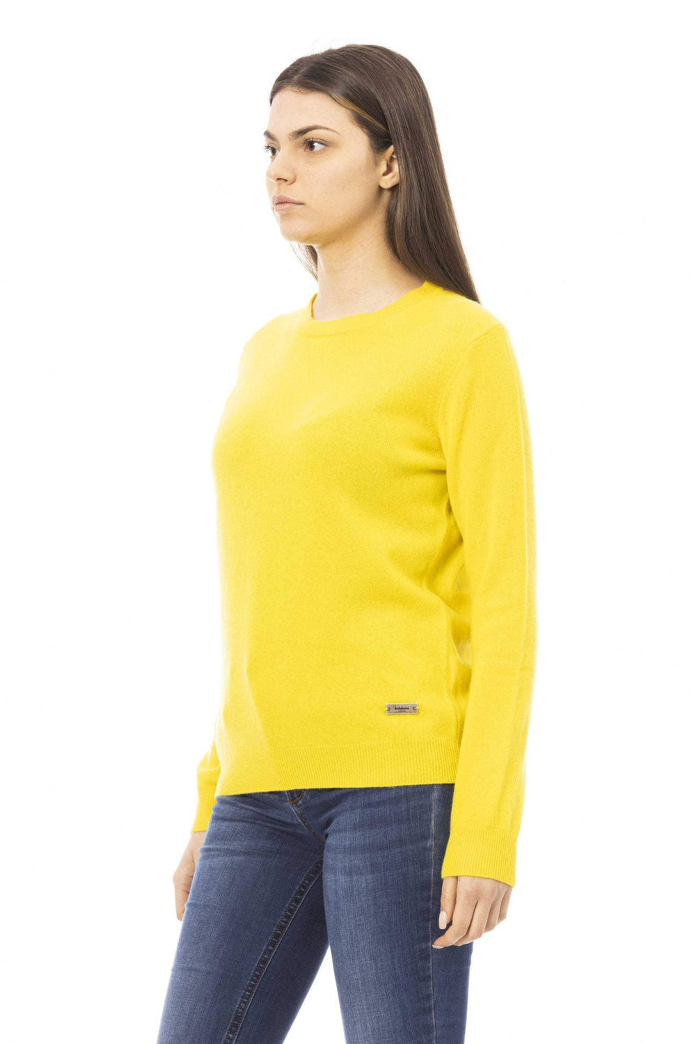 Baldinini Trend Yellow Wool Sweater Baldinini Trend, feed-1, M, S, Sweaters - Women - Clothing, Yellow at SEYMAYKA