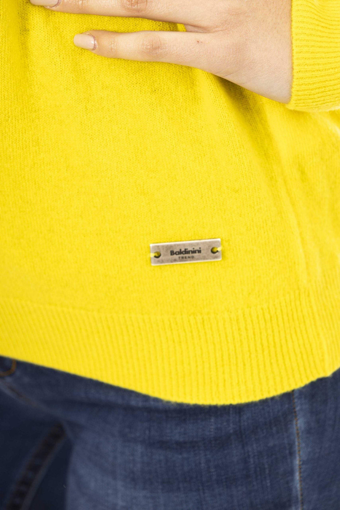 Baldinini Trend Yellow Wool Sweater Baldinini Trend, feed-1, M, S, Sweaters - Women - Clothing, Yellow at SEYMAYKA