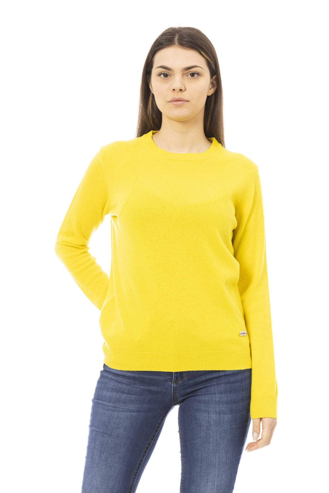 Baldinini Trend Yellow Wool Sweater Baldinini Trend, feed-1, M, S, Sweaters - Women - Clothing, Yellow at SEYMAYKA
