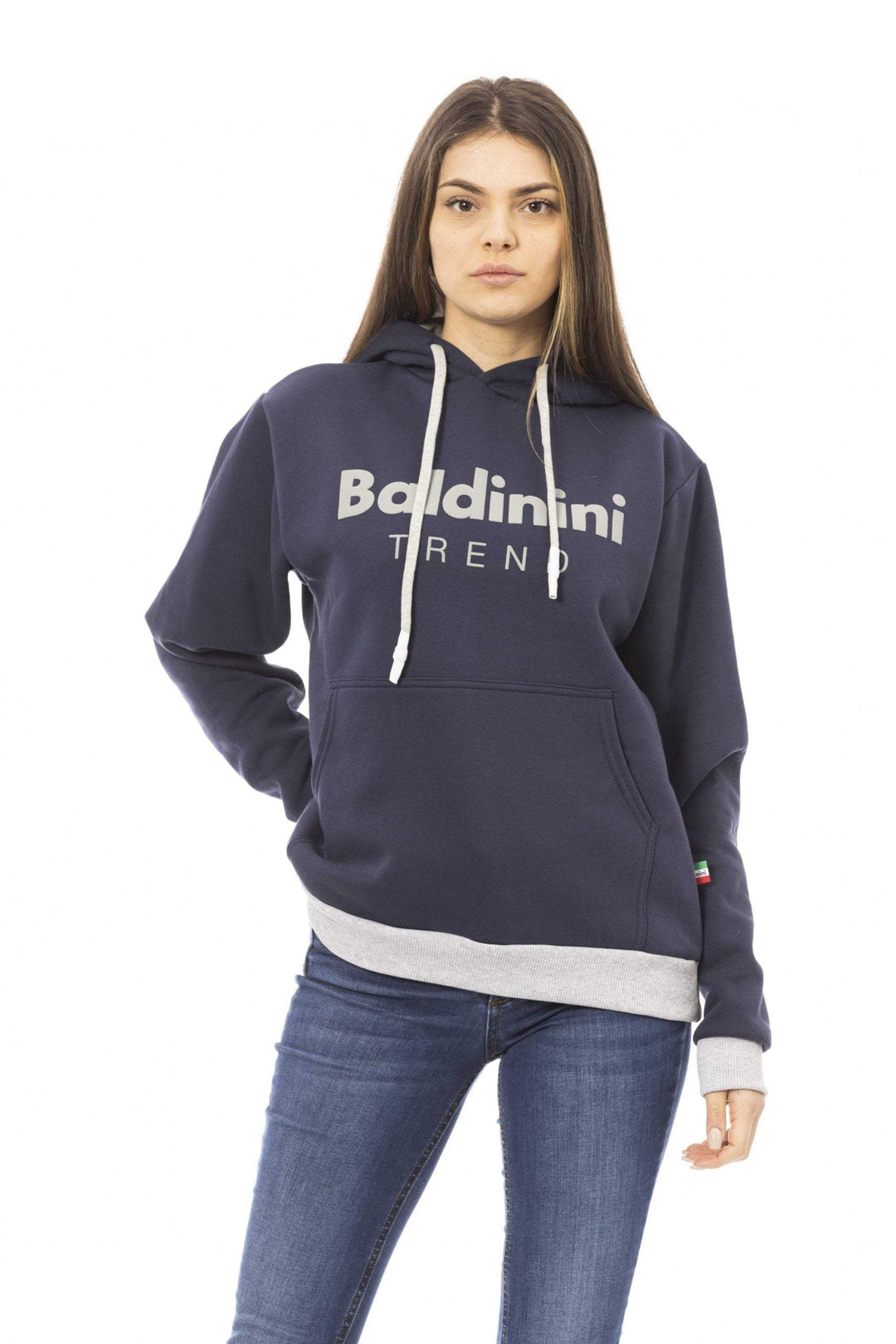 Baldinini Trend Blue Cotton Sweater Baldinini Trend, Blue, feed-1, L, M, S, Sweaters - Women - Clothing, XL, XXL at SEYMAYKA