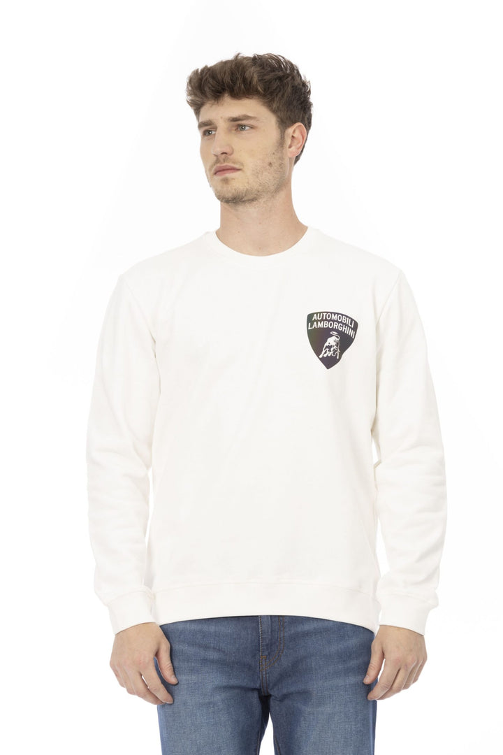 Automobili Lamborghini White Cotton Sweater