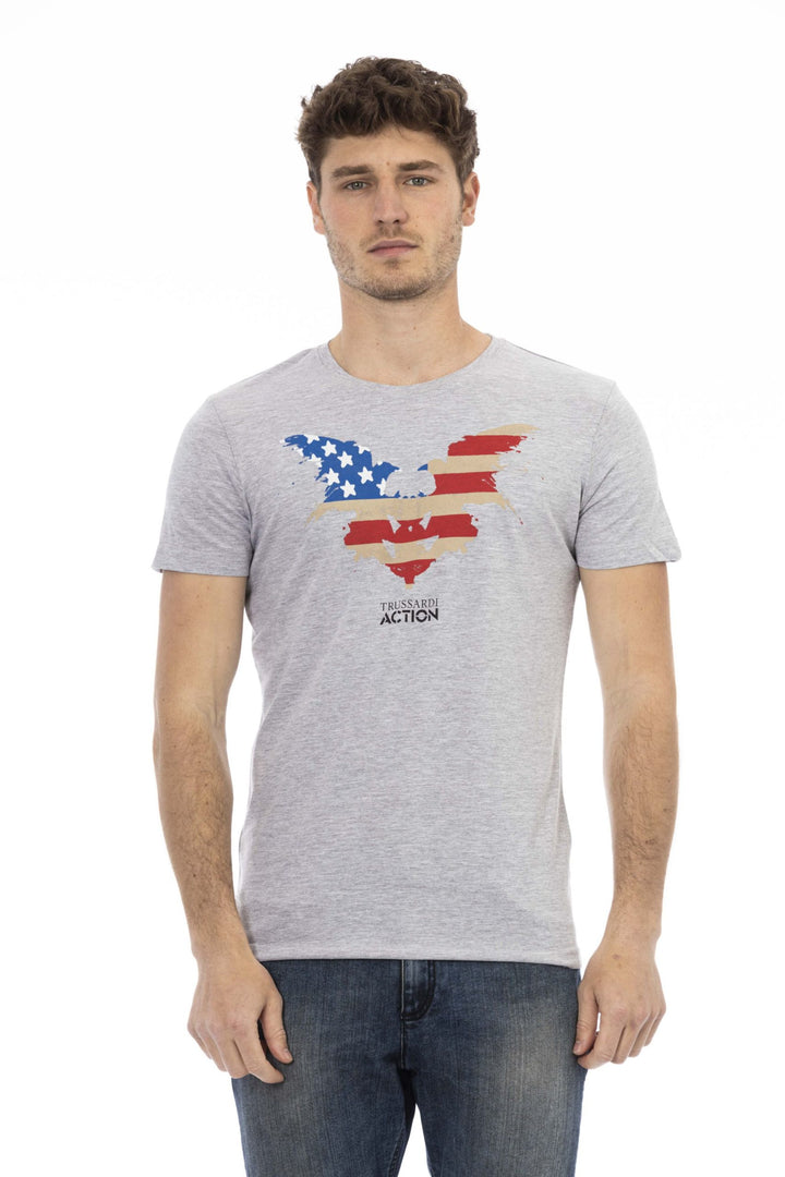 Trussardi Action Gray Cotton T-Shirt
