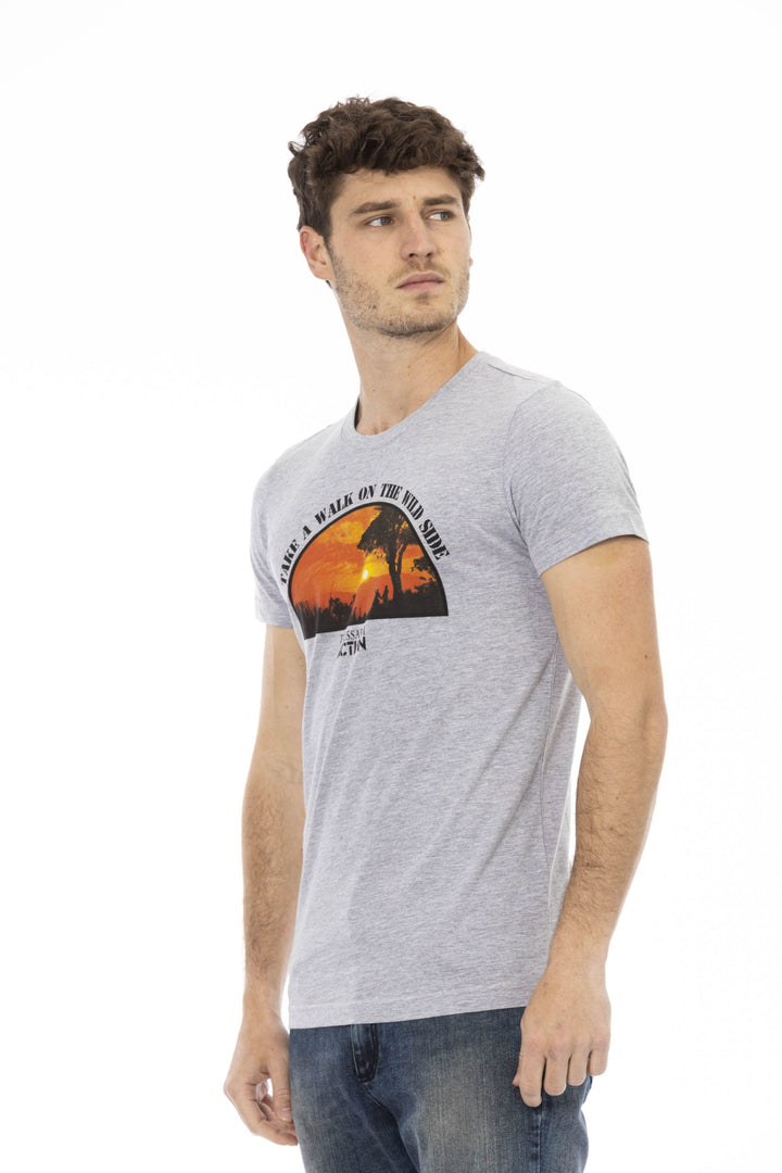 Trussardi Action Gray Cotton T-Shirt