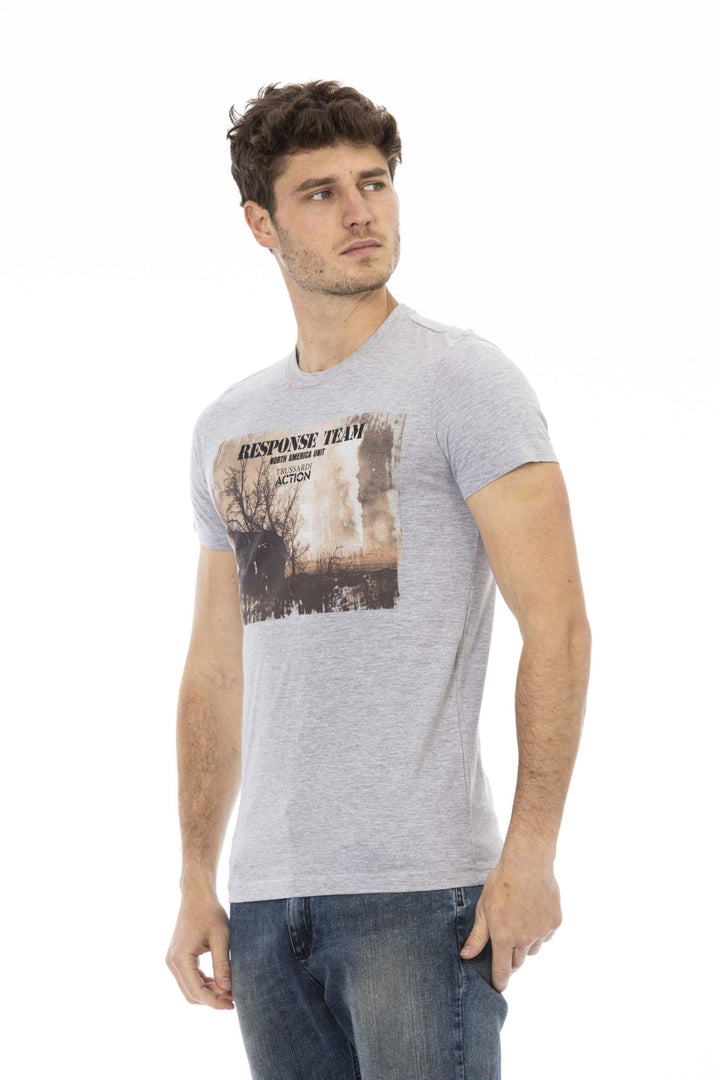 Trussardi Action Gray Cotton T-Shirt