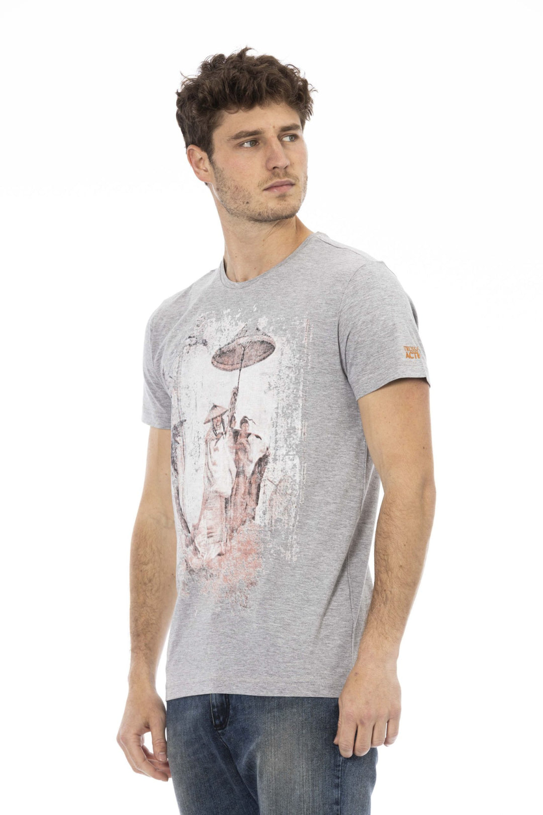 Trussardi Action Gray Cotton T-Shirt