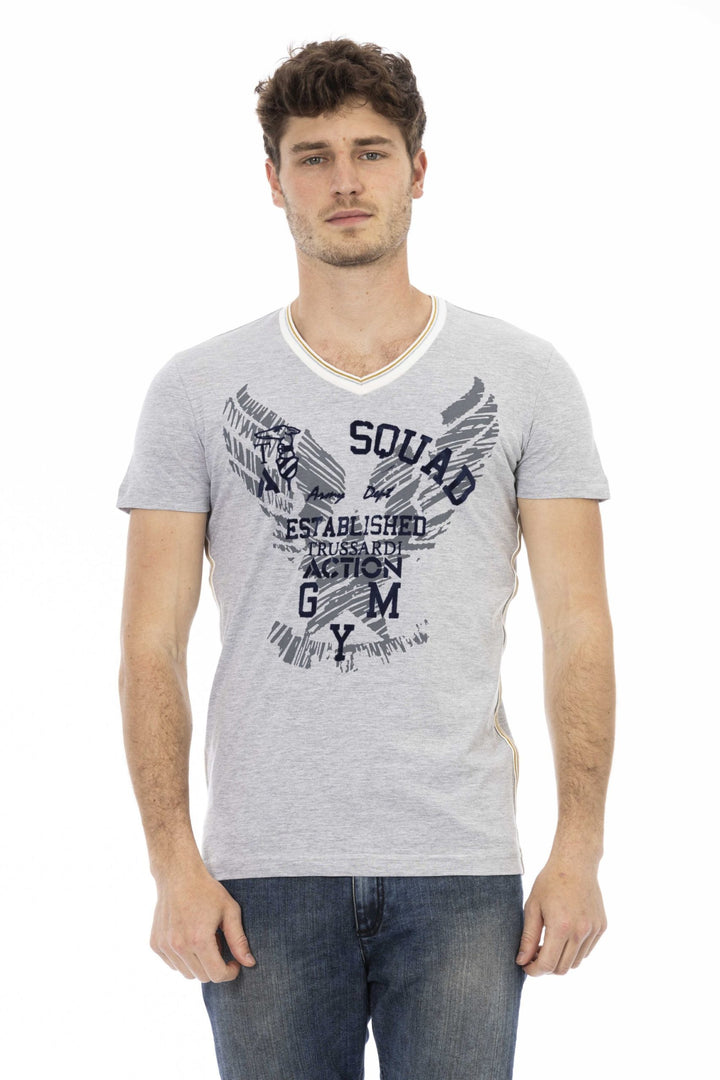 Trussardi Action Gray Cotton T-Shirt