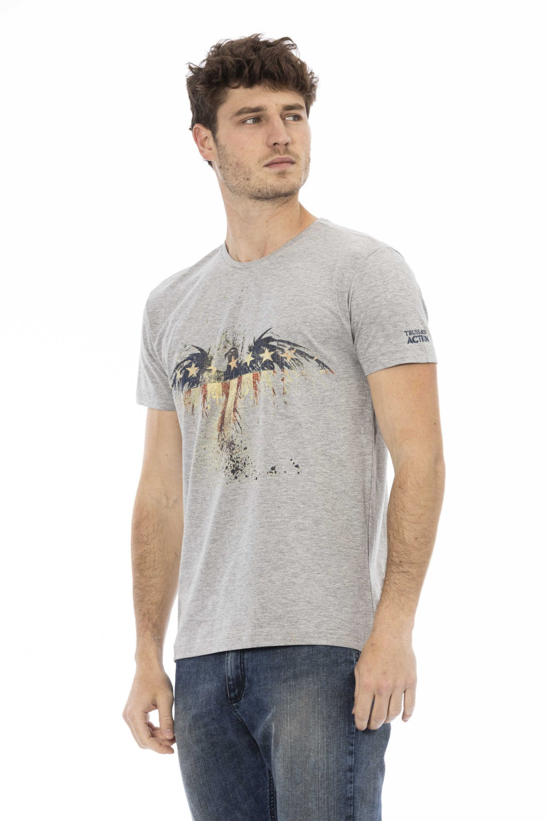 Trussardi Action Gray Cotton T-Shirt