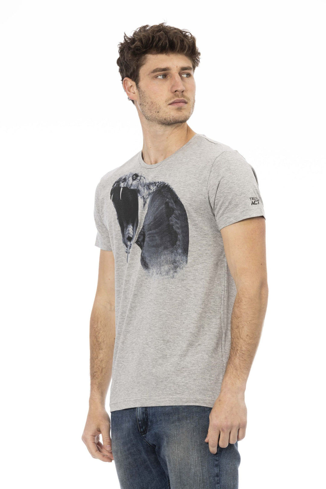 Trussardi Action Gray Cotton T-Shirt
